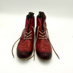 Red Leather Rieker Brand Women’s Boots